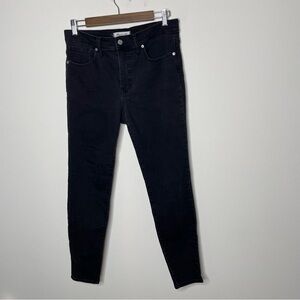 Madewell 9 inch skinny high rise black jeans 30